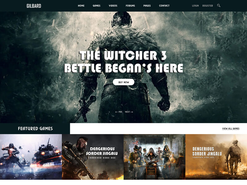 Free games Website Template