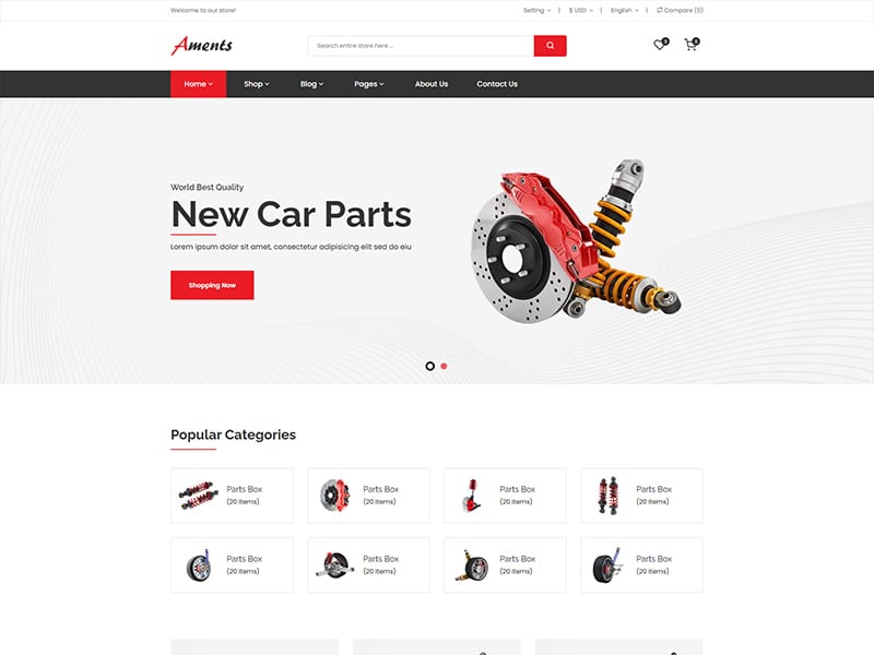 Aments – Car Accessories Shop HTML Template