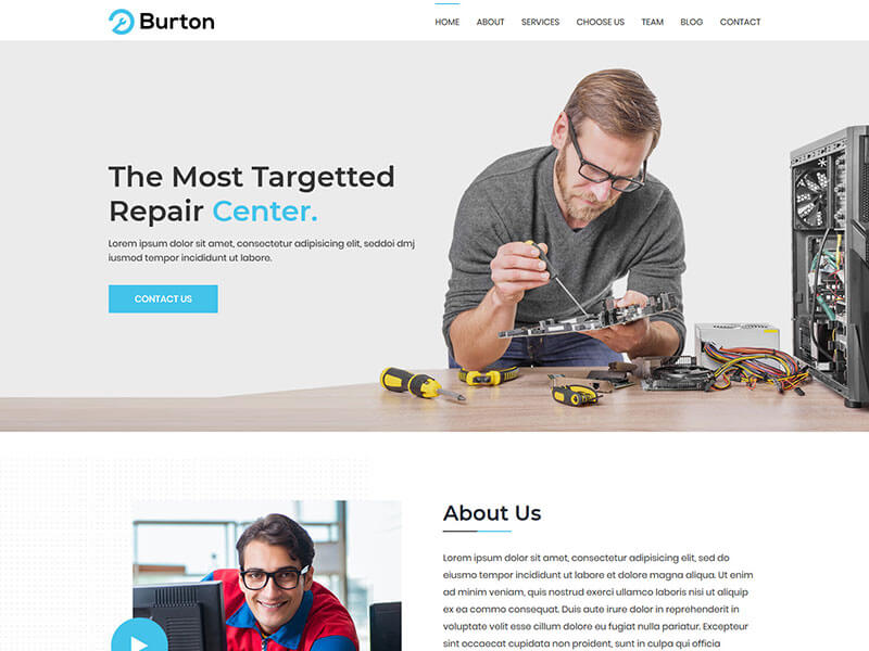 Burton – Repair Service Landing Page Template