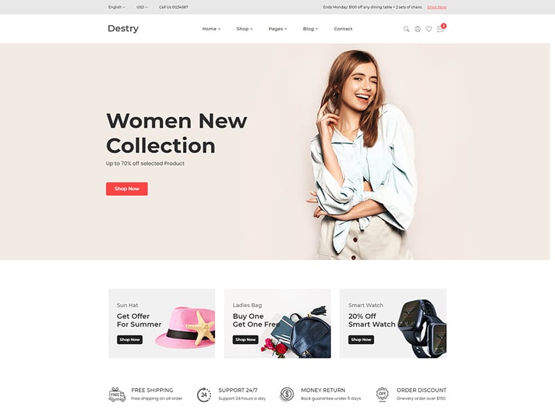 Destry – Fashion eCommerce HTML Template