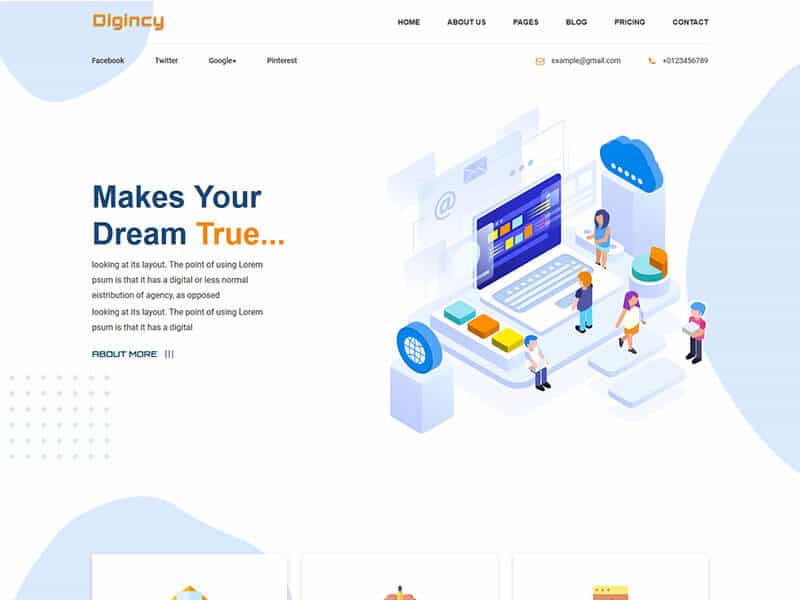 Digincy – Corporate Business Bootstrap 4 Template