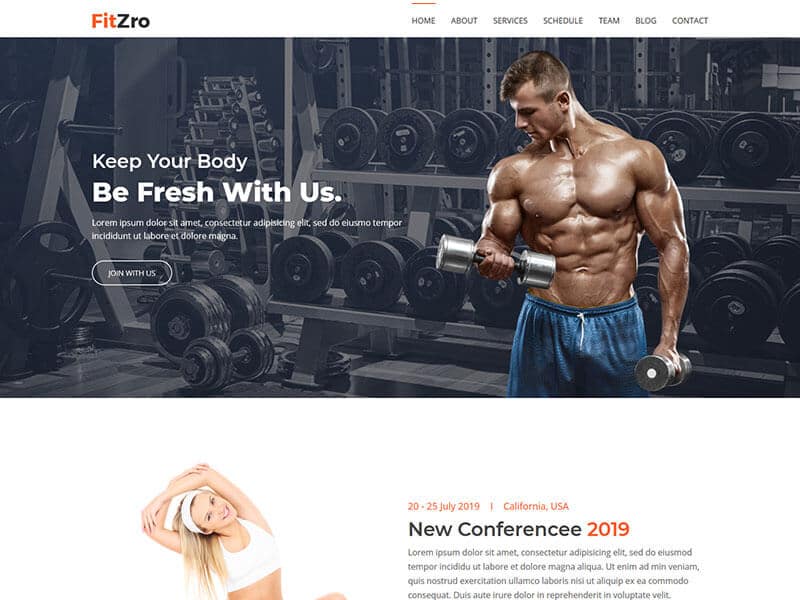 Fitzro – Gym & Fitness HTML Template
