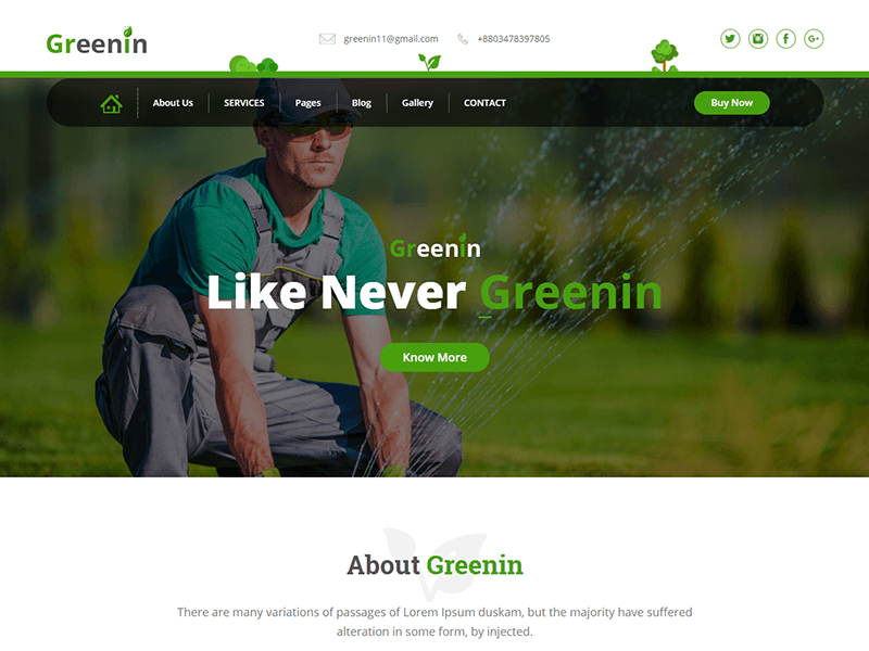 Greenin – Gardening and Landscaping HTML Template