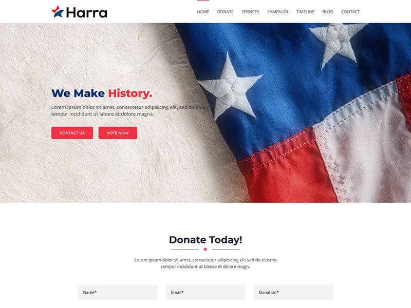 harra-political-landing-page-template