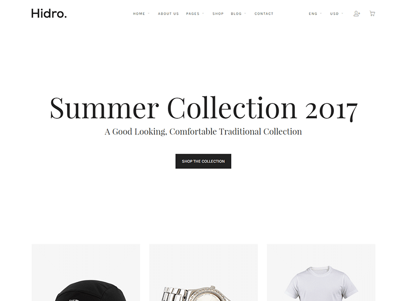 hidro-minimal-ecommerce-html-template