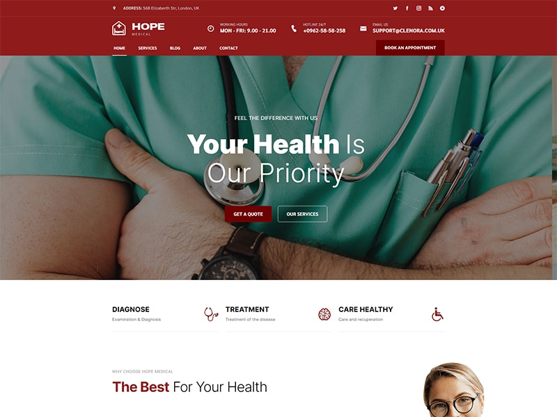Hope – Health & Medical HTML5 Template