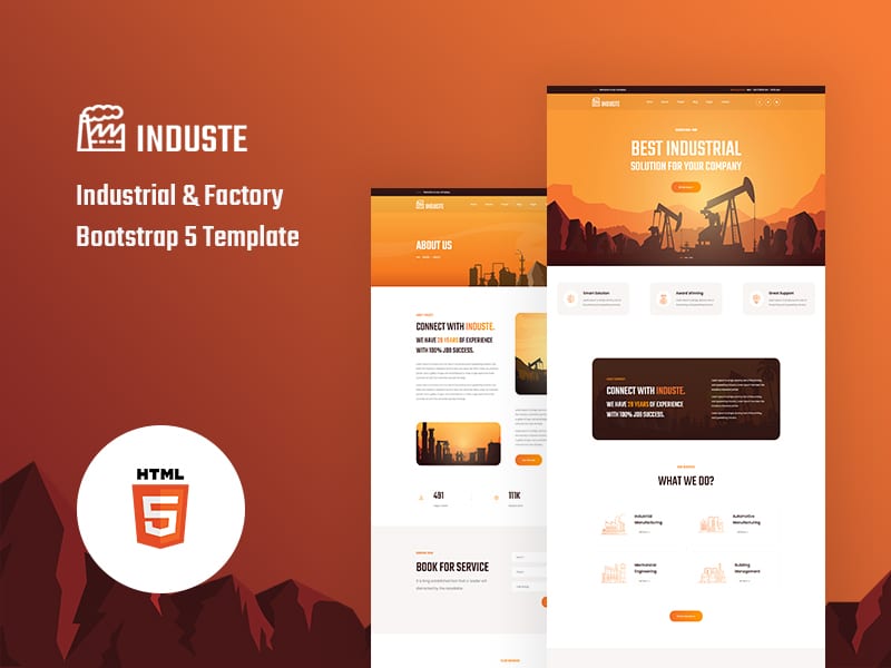 Induste – Industrial & Factory Bootstrap 5 Template