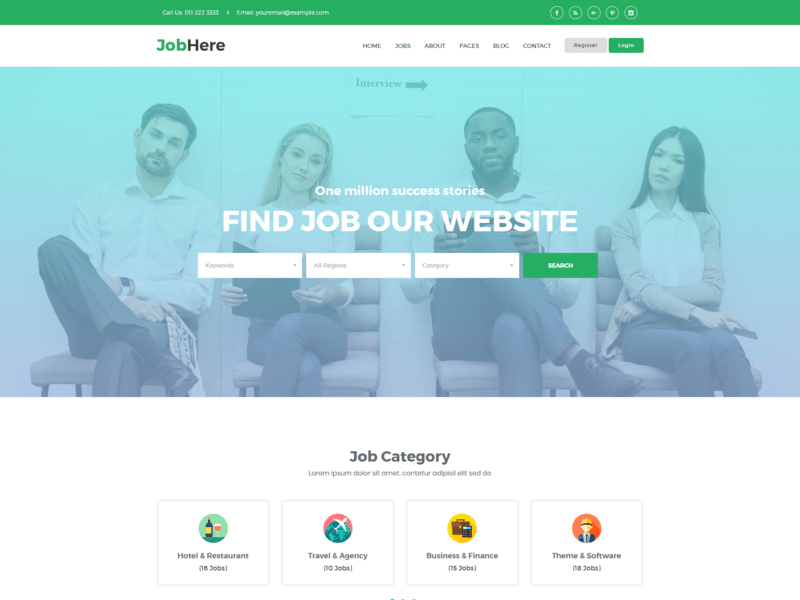 JobHere – Job Board Responsive HTML Template