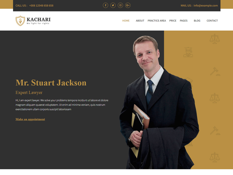 Kachari – Personal Lawyer & Attorney HTML Template