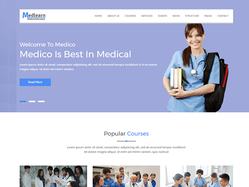Medlearn – Medical Education HTML Template