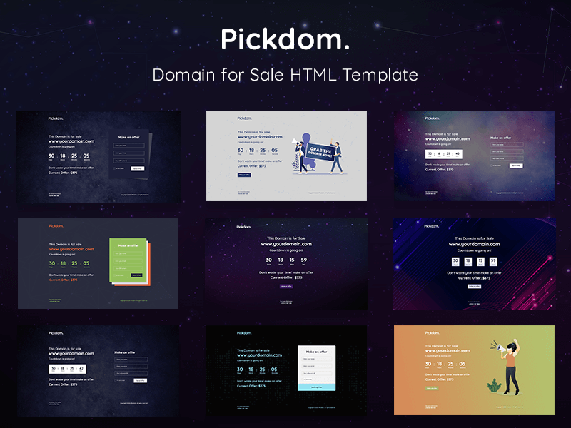 Pickdom – Domain for Sale HTML Template
