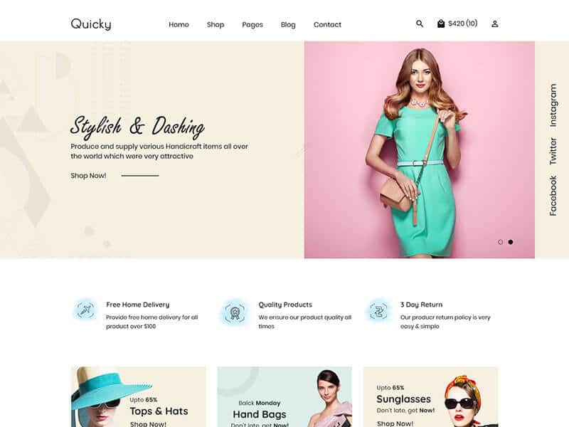 Quicky – Minimal eCommerce HTML Template