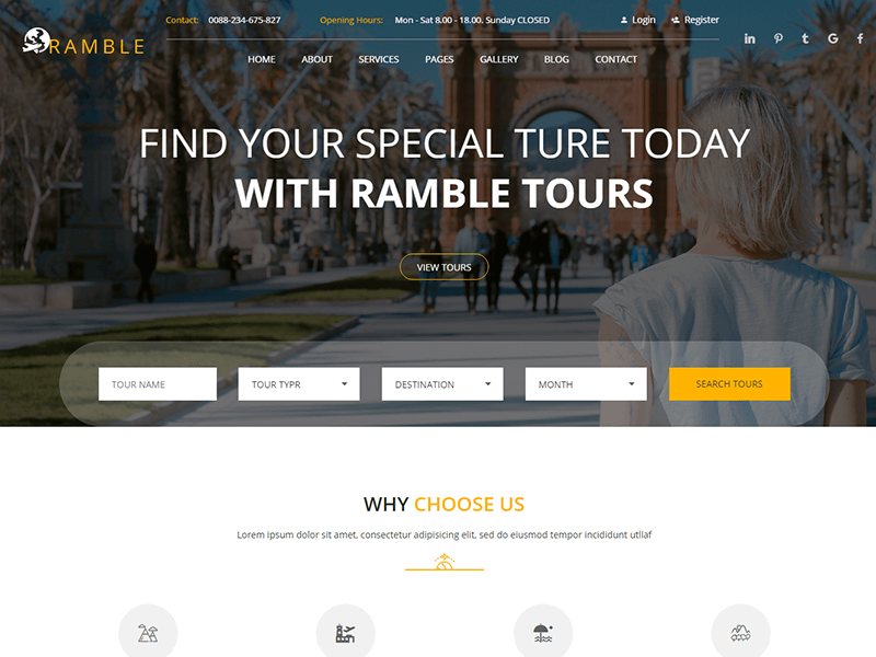 Ramble – Tour & Travel Agency HTML Template