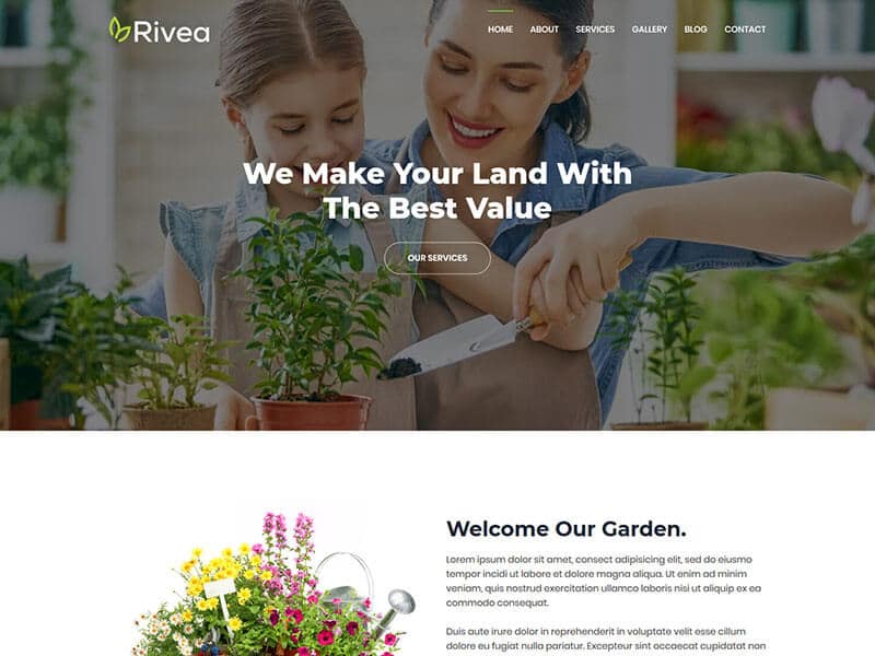Rivea – Gardening Service Landing Page Template