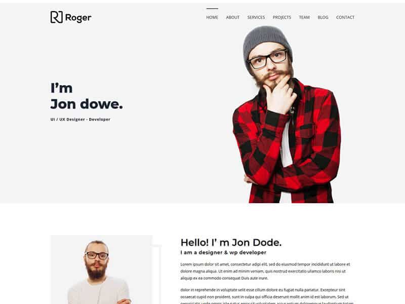 Roger – Personal Portfolio HTML Template