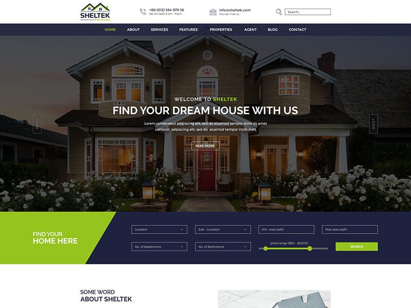 Sheltek – Real Estate HTML Template + RTL