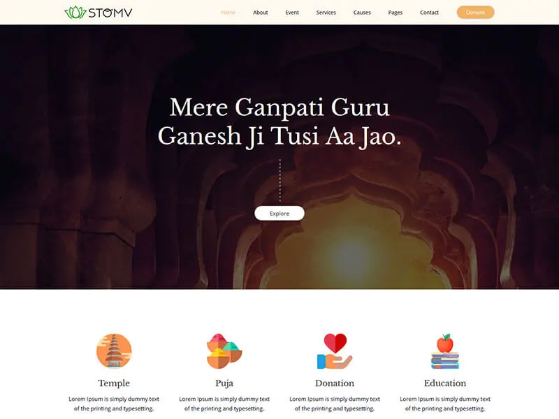 Stomv – Religious temple HTML Template