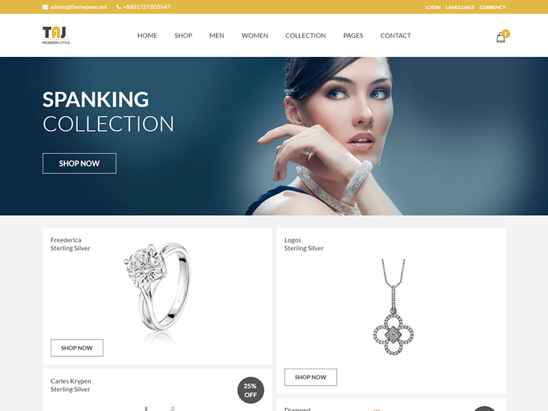 Taj – Jewelry HTML Template