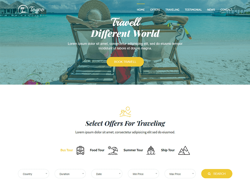 Togoo – Travel / Tour Landing Page Template
