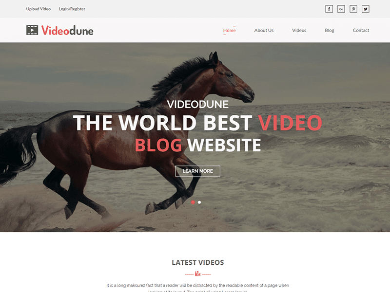 Videodune – Video Blog HTML Template