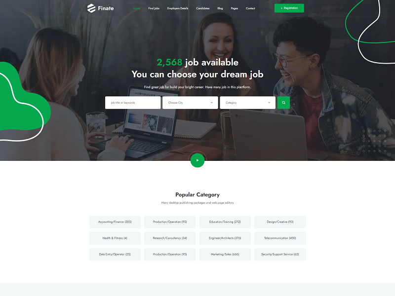 Finate - Job Portal Website Template Using Bootstrap 5