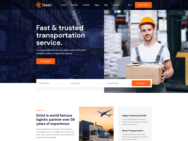 Taset - Logistic & Transportation HTML Template