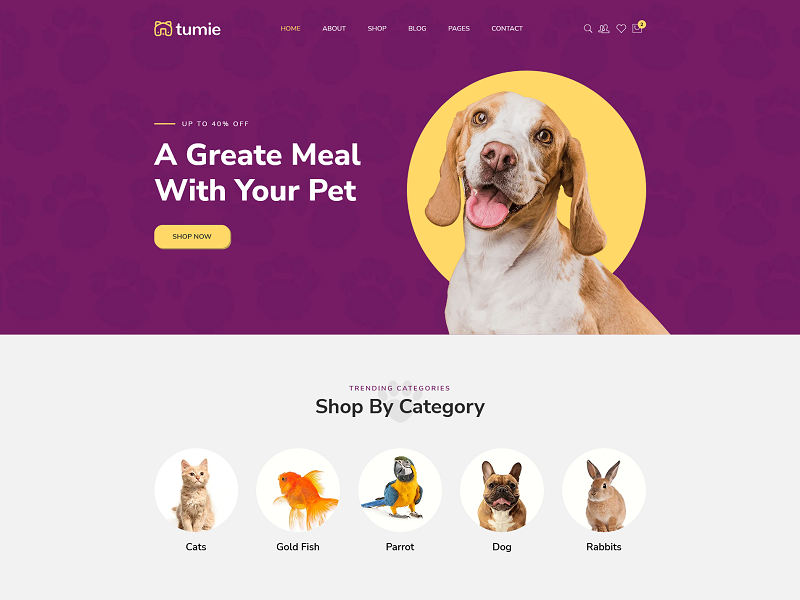 Tuime - Animal Food Website Template